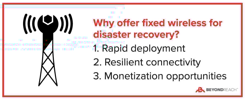 Why offer fixed wireless for disaster recovery? Rapid deployment, resilient connectivity, and monetization opportunities.